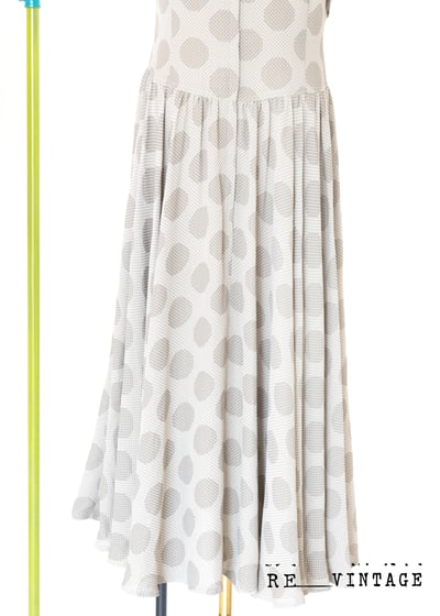 小點點大點點棕灰色長洋裝7