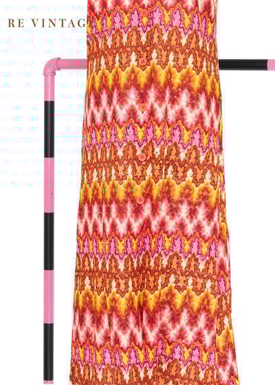 Summer in Paris 粉橘色織品長洋裝10