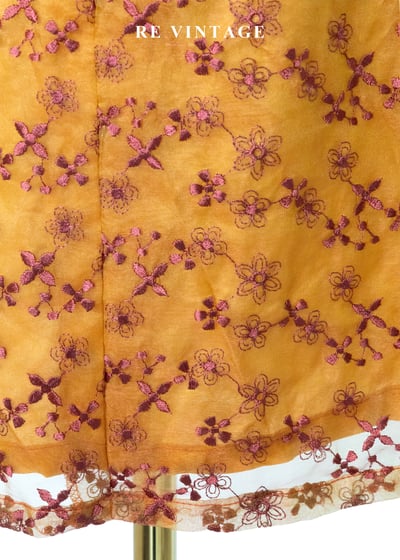 Sunset 暖橘色小碎花係肩帶迷你洋裝10