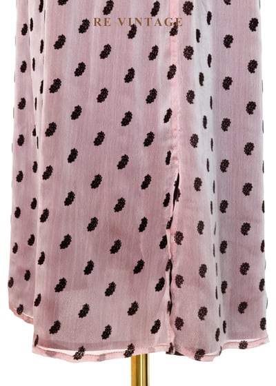 玫瑰珠光色光澤巧克力變形蟲蟲細肩帶洋裝14