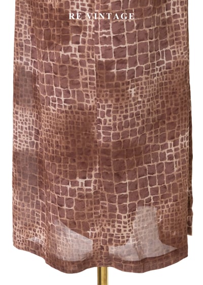 荒野豆沙棕色石牆紋理長洋裝14