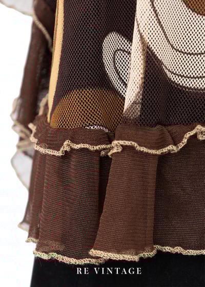 日本製 - 普普印花網紗小蝴蝶袖上衣5