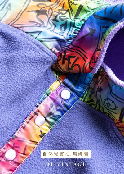 『歐洲寶物』糖果紫拼接搖粒絨帥氣半領運動衫16