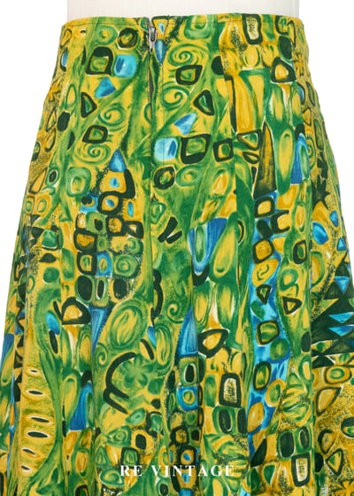 葉影壓縮鮮豔黃綠色長裙（26"）7