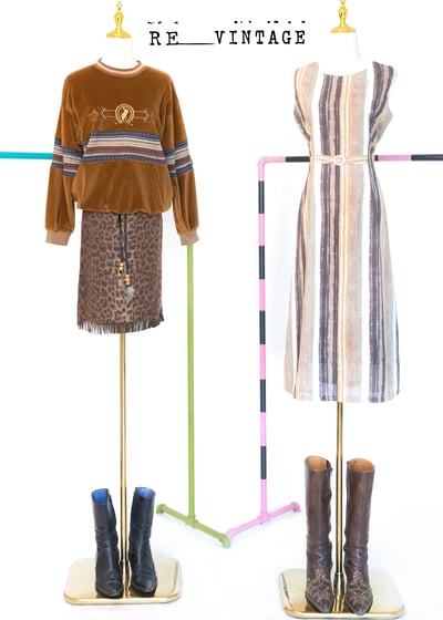 抹茶美拉德線條長洋裝2