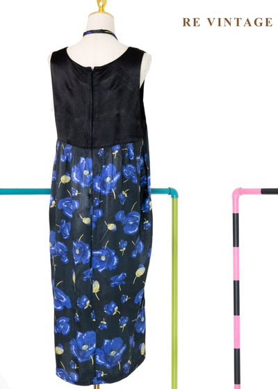 夜花藍調寬版洋裝12