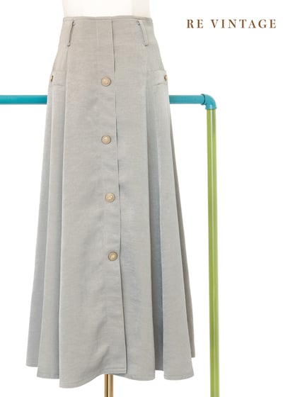 質感單品 - 日式綠茶色氣質長裙（26"）1