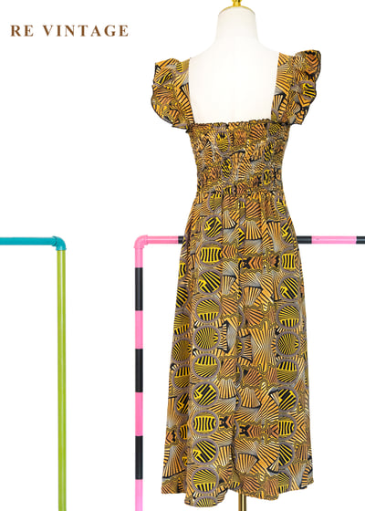 規律的幾何迷宮夏日派對洋裝11