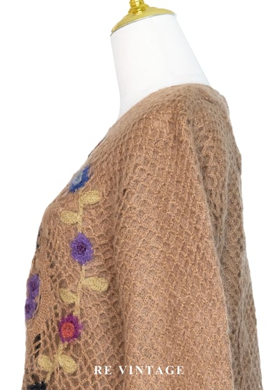 繁花夢境立體勾花針織毛衣9