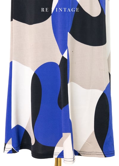 鮮藍色の黑白灰相間光影美裙（24”-27“）10