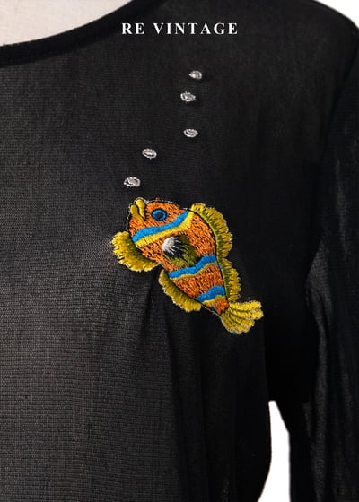 魚兒吐泡泡黑紗上衣6