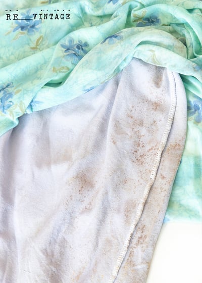 薄荷綠藍色小花寬版長洋裝15