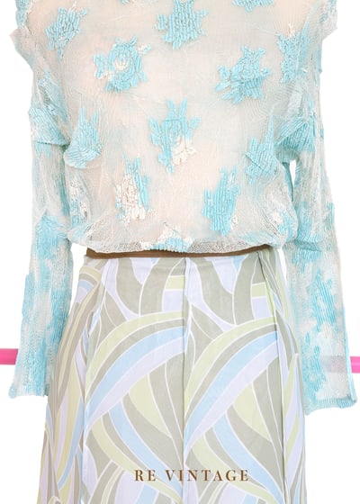 微光地中海顯白有氣質的網紗上衣6