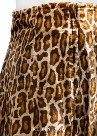 金棕色豹紋高腰絨布短褲（26"）5