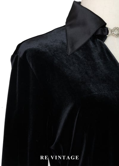 質感單品 - 銀釦靈魂黑絨連身洋裝5