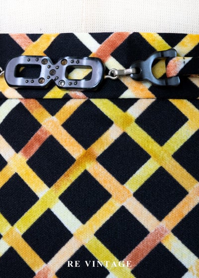 強烈黑與黃菱格紋長裙（26"）7