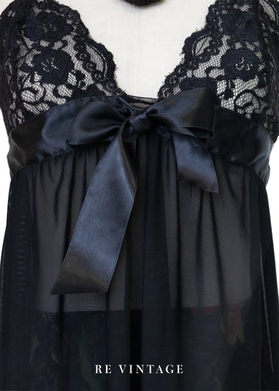 復古浪漫夜宴黑蕾絲細肩帶背心5