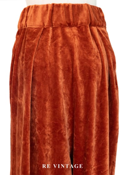紅調暖橘色高腰寬版絨布長褲（24-28"）9