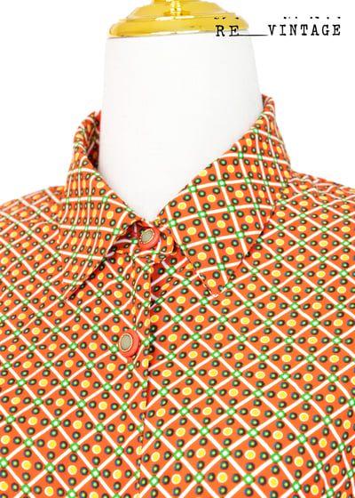 五號骰子橘紅色長袖襯衫1