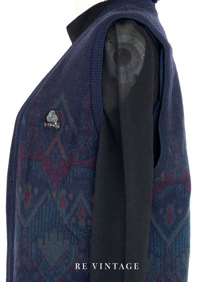 Dark Navy 圖騰毛料針織背心9