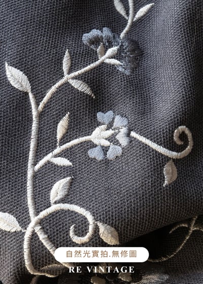 質感單品 - 詩意刺繡花卉深灰色秋冬洋裝15