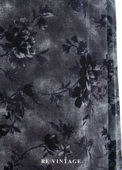 霧藍花朵網紗長裙（25-30"）10