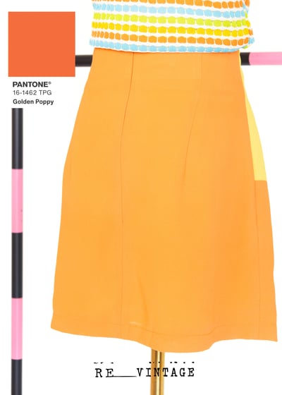 六格ＯＯＸＸ亮橘黃色短裙（26"）7