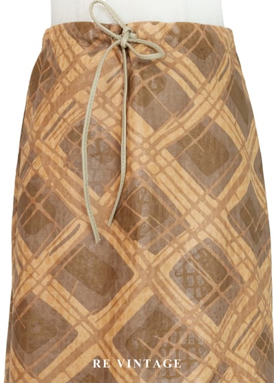 秋色麥穗菱格紋及膝裙（24-26"）3