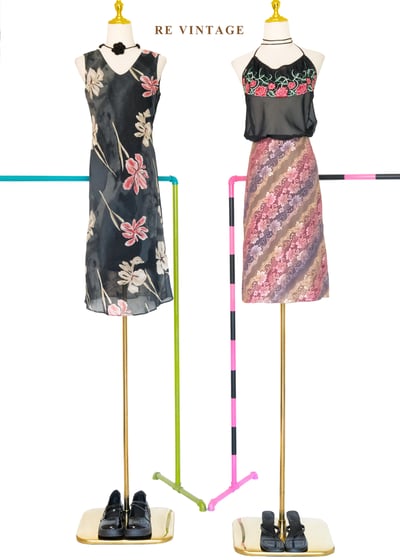 紅花黑紗東方韻味繞頸背心2