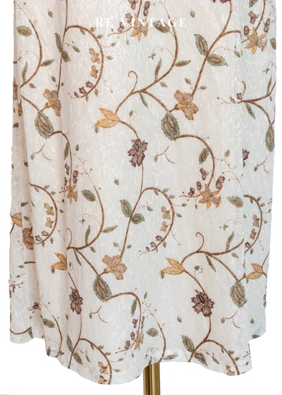 植物標本花朵米白色長裙（27-30"）6