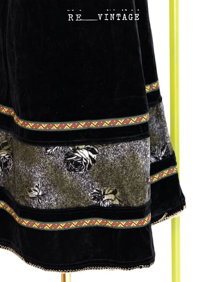 黑玫瑰嬉皮絨布長裙6