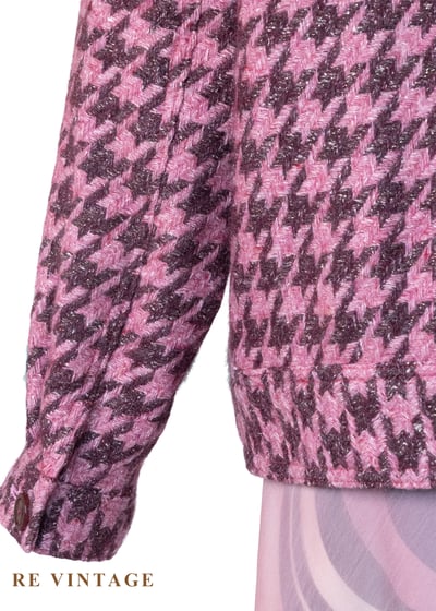 叛逆甜心 - 粉紅千鳥格毛呢拉鍊外套12