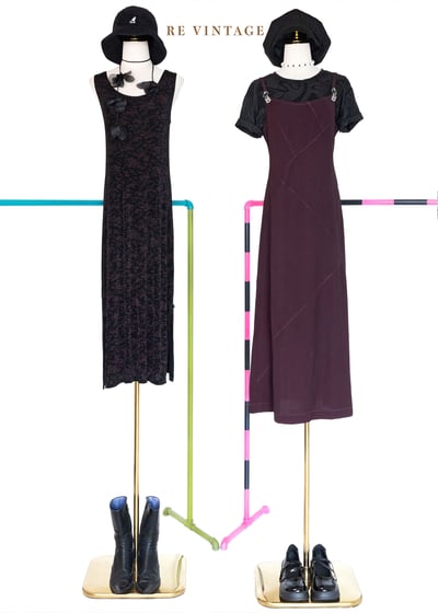 酒紅夏夜暗花貼身洋裝2