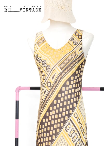 陽光暖黃色波希米雅圖騰長洋裝4