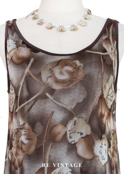 底片裡的暖棕花朵網紗長洋裝5