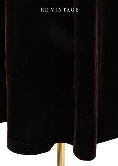 氣質單品 - 深咖啡色質感絨布貼身長洋裝5