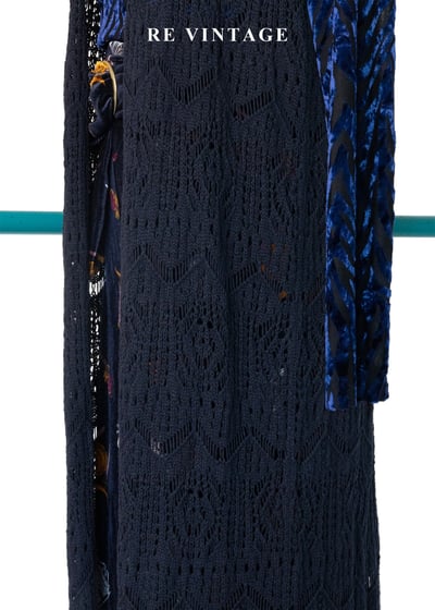 Dark Navy長版圖騰鉤針罩衫10