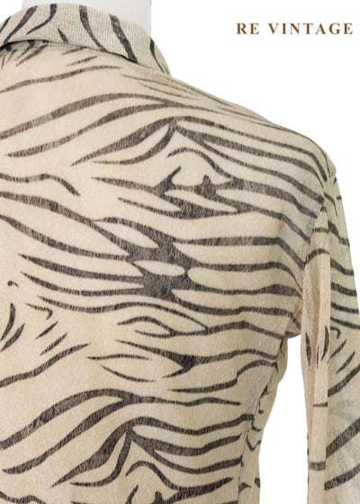 筆觸斑馬紋淡金黃網紗上衣11