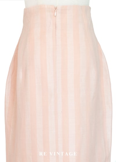 桃子粉溫柔邊界線條高腰長裙（25"）10