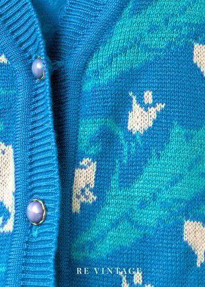 海水浴場藍藍的針織毛線衣外套7