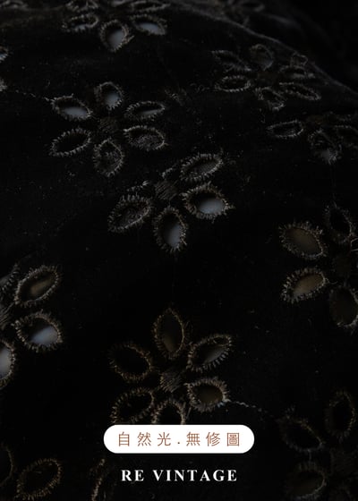 日本製 - 優雅鏤空花磚黑絨美裙（25"）10