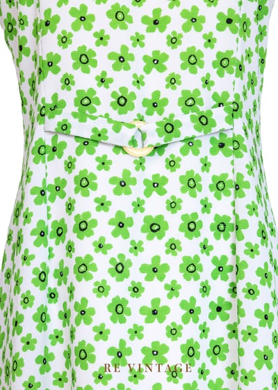 螢光綠小花夏日洋裝5