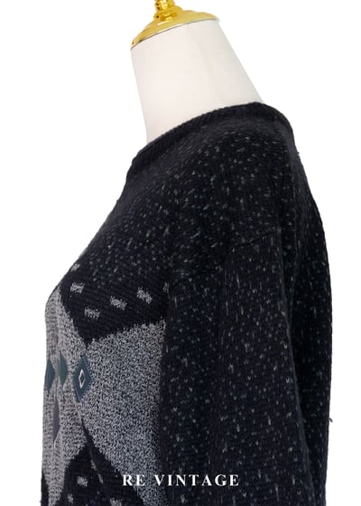 冰晶圖騰灰藍色針織毛衣6