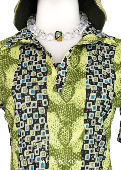 Psychedelic Rock 黃綠色蛇紋的變奏曲上衣3