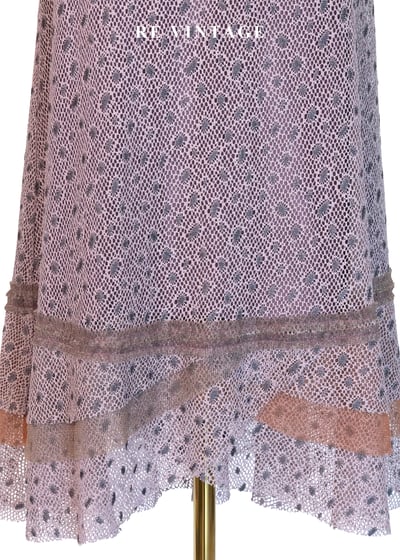 煙燻紫蕾絲網紗仙女般的長裙（28"）4