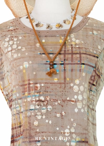 彩漆霧光格紋背心3