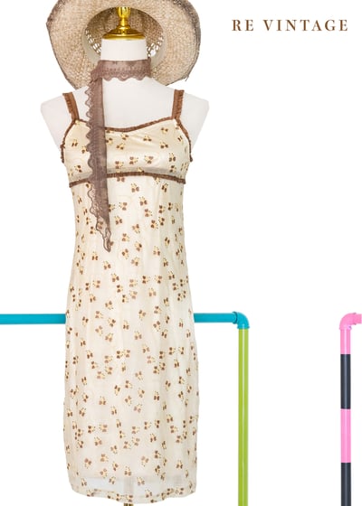 愛心蜜蜂花園細肩帶洋裝1