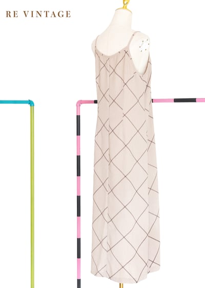 Boulder 菱格細肩帶長洋裝6