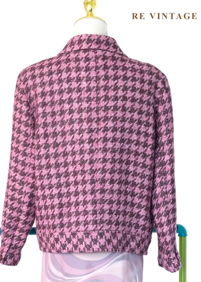 叛逆甜心 - 粉紅千鳥格毛呢拉鍊外套11