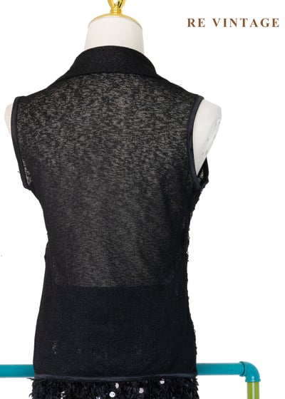 銀光微光脈絡黑系背心10